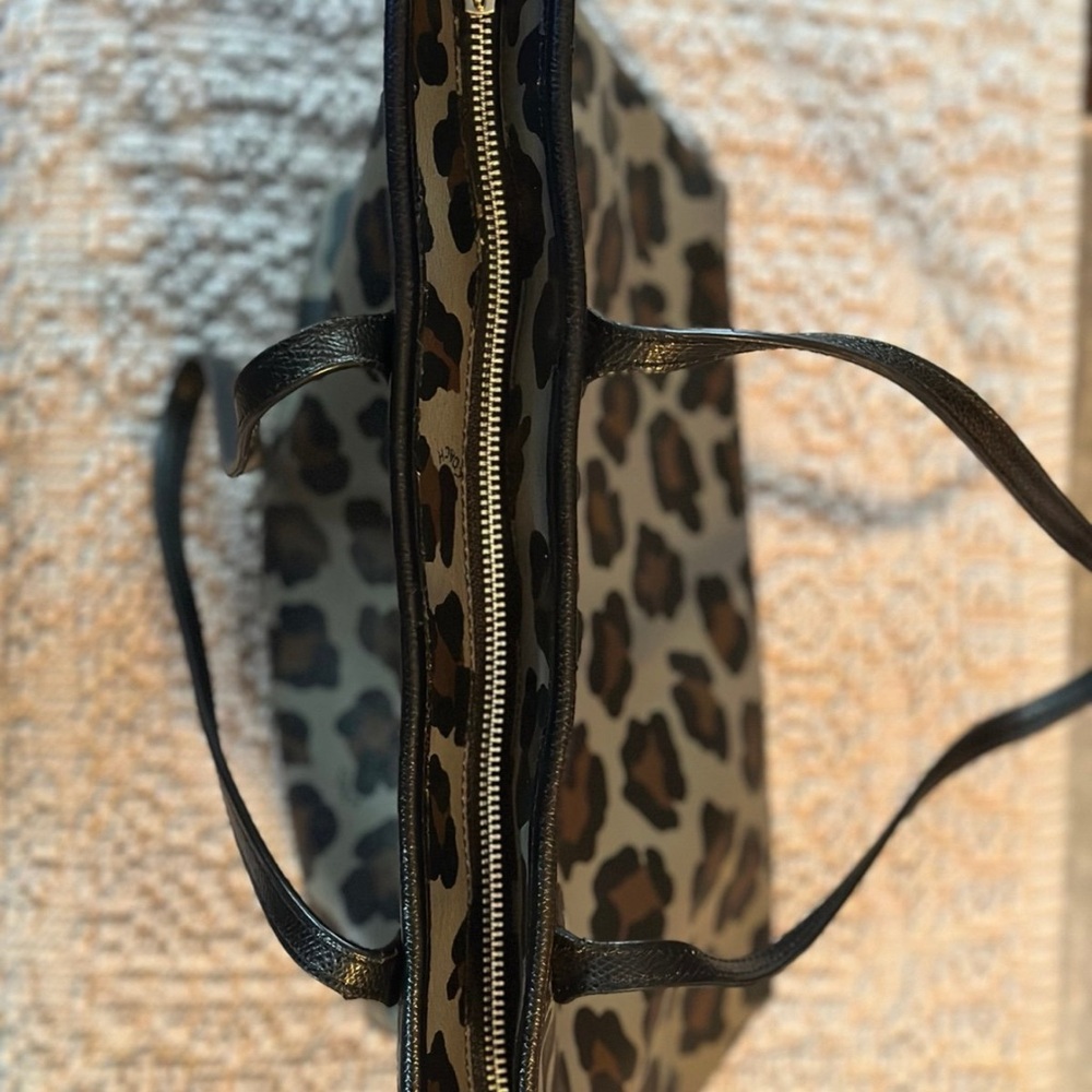 Coach Leopard Print Tote in Brown and Black - Picture 3 of 13
